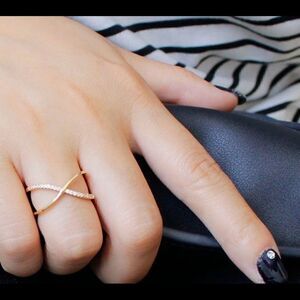 Gold X CZ Diamond Ring